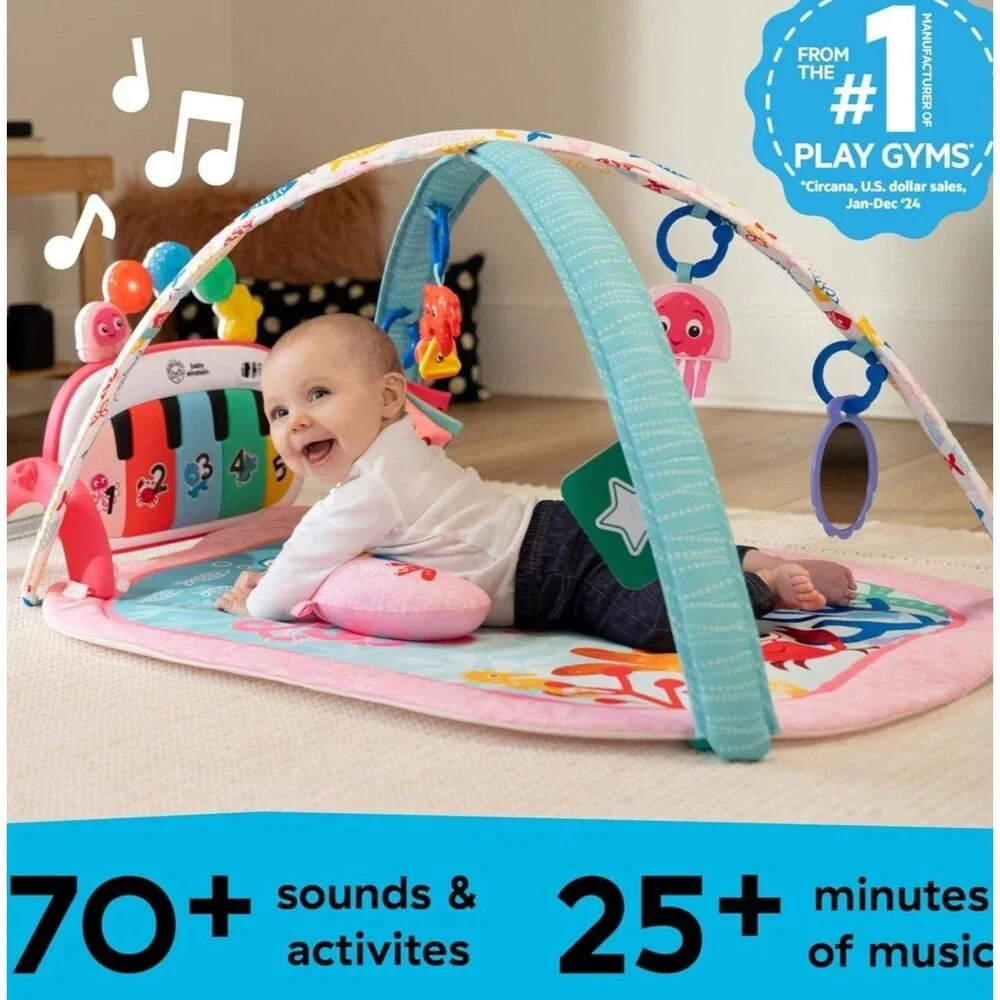 Baby Einstein 4-in-1 Kickin Tunes Jellyfish Jamboree Music Gym Pink NWT